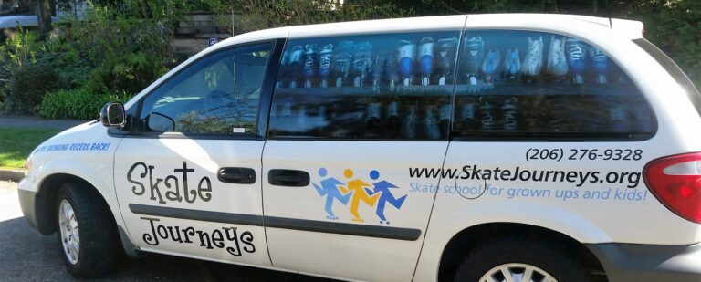 White van with Skate Journeys logo.