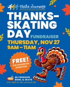 Thanks-Skating Day Fundraiser. Turkey on skates