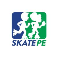 Skatepe logo with kids roller skating.